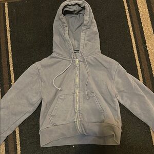 Brandy Melville Dusk Blue Zip-Up Hoodie